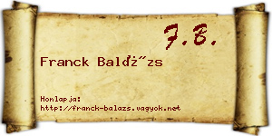 Franck Balázs névjegykártya